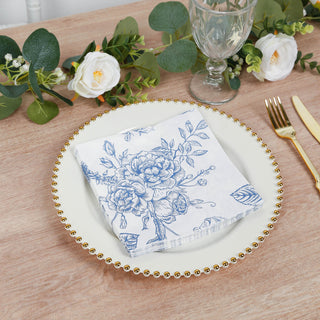 Matte Blue and White French Toile Cocktail Napkins Matte Blue and White French Toile Cocktail Napkins