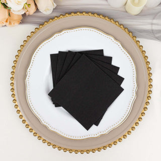 Black Soft Linen-Feel Airlaid Paper Cocktail Napkins - Elevate Your Event with Elegance Black Soft Linen-Feel Airlaid Paper Cocktail Napkins - Elevate Your Event with Elegance