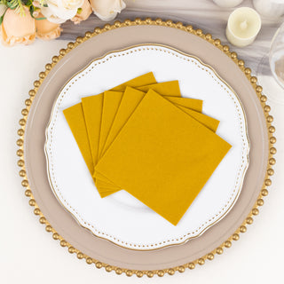Elevate Your Event with Gold Soft Linen-Feel Airlaid Paper Cocktail Napkins