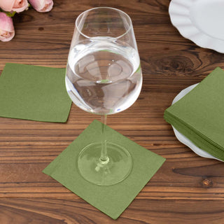 Olive Green Beverage Paper Napkins Olive Green Beverage Paper Napkins