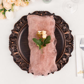 Versatile and Stylish Dusty Rose Organza Dinner Napkins Versatile and Stylish Dusty Rose Organza Dinner Napkins
