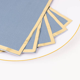 <strong>Versatile and Stylish Dusty Blue & Gold Dinner Party Napkins</strong> <strong>Versatile and Stylish Dusty Blue & Gold Dinner Party Napkins</strong>