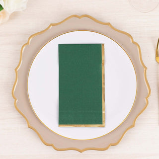 <strong>Sophisticated Elegance with Hunter Emerald Green Gold Foil Edged Paper Dinner Napkins</strong> <strong>Sophisticated Elegance with Hunter Emerald Green Gold Foil Edged Paper Dinner Napkins</strong>