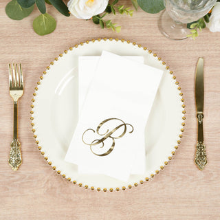 Gold Foil Monogram "B" Paper Dinner Napkins Gold Foil Monogram "B" Paper Dinner Napkins