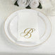 100 Paper Dinner Napkins White with Gold Foil Monogram