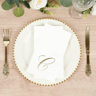 Gold Foil Monogram "C" Paper Dinner Napkins Gold Foil Monogram "C" Paper Dinner Napkins