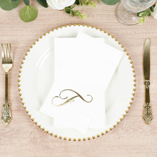 Gold Foil Monogram "F" Paper Dinner Napkins Gold Foil Monogram "F" Paper Dinner Napkins