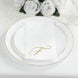 100 Paper Dinner Napkins White with Gold Foil Monogram