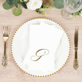 Gold Foil Monogram "G" Paper Dinner Napkins Gold Foil Monogram "G" Paper Dinner Napkins