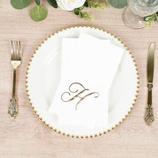 Gold Foil Monogram "H" Paper Dinner Napkins Gold Foil Monogram "H" Paper Dinner Napkins