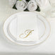 100 Paper Dinner Napkins White with Gold Foil Monogram