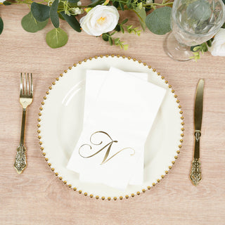 Gold Foil Monogram "N" Paper Dinner Napkins Gold Foil Monogram "N" Paper Dinner Napkins