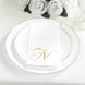 100 Paper Dinner Napkins White with Gold Foil Monogram