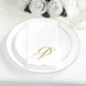 100 Paper Dinner Napkins White with Gold Foil Monogram