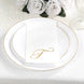 100 Paper Dinner Napkins White with Gold Foil Monogram