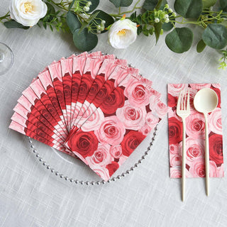 Eco-Friendly Red Pink Rose Floral Paper Napkins Eco-Friendly Red Pink Rose Floral Paper Napkins