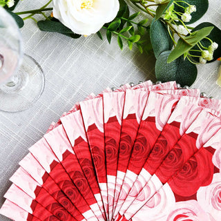 Disposable Red Pink Rose Floral Dinner Napkins Disposable Red Pink Rose Floral Dinner Napkins