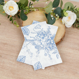 Matte Blue and White French Toile Dinner Napkins Matte Blue and White French Toile Dinner Napkins