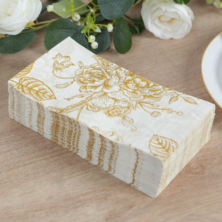 Elegant White & Gold French Toile Pattern Paper Dinner Napkins Elegant White & Gold French Toile Pattern Paper Dinner Napkins