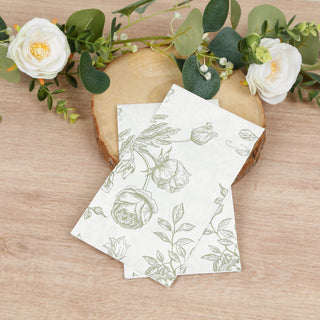 Matte Sage Green and White French Toile Dinner Napkins Matte Sage Green and White French Toile Dinner Napkins