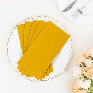 Elevate Your Table Setting with Gold Soft Linen-Feel Airlaid Paper Dinner Napkins