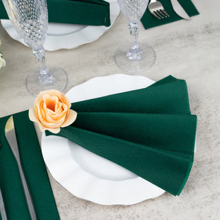 Experience Luxury and Convenience with Hunter Emerald Green Disposable Dinner Napkins