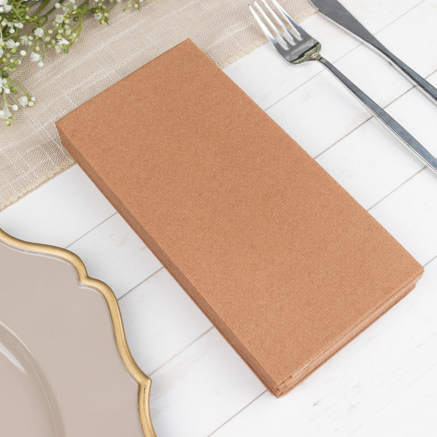 20 Pack Terracotta (Rust) Soft Linen-Feel Airlaid Paper Dinner Napkins