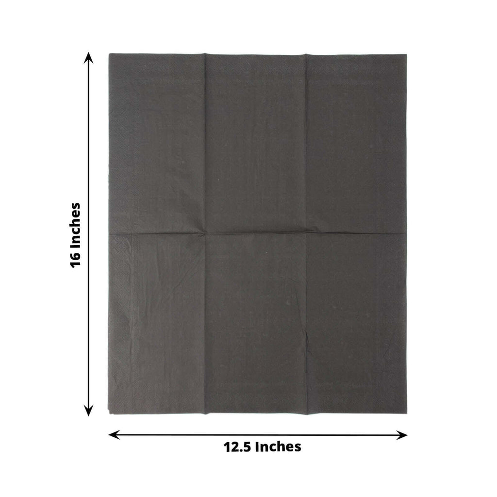 50 Pack 2 Ply Soft Black Paper Napkins