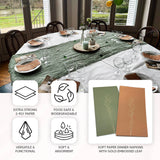 50 Pack Terracotta (Rust) 2 Ply Paper Dinner Napkins with Gold Embossed Leaf