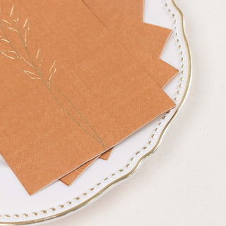 Enhance Your Event Decor with Terracotta (Rust) Gold Embossed Leaf Napkins Enhance Your Event Decor with Terracotta (Rust) Gold Embossed Leaf Napkins