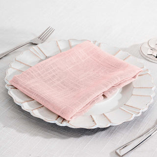 Blush Slubby Textured Cloth Dinner Napkins Blush Slubby Textured Cloth Dinner Napkins