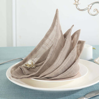 Taupe Slubby Textured Cloth Dinner Napkins Taupe Slubby Textured Cloth Dinner Napkins