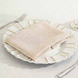 Beige Slubby Textured Cloth Dinner Napkins Beige Slubby Textured Cloth Dinner Napkins