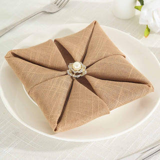 Enhance Your Event Decor with Our Natural Slubby Textured Cloth Dinner Napkins