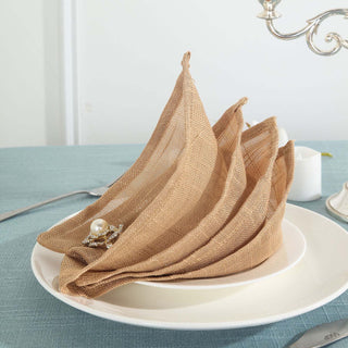 Natural Slubby Textured Cloth Dinner Napkins - Add a Touch of Elegance to Your Table