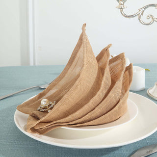 Natural Slubby Textured Cloth Dinner Napkins - Add a Touch of Elegance to Your Table Natural Slubby Textured Cloth Dinner Napkins - Add a Touch of Elegance to Your Table