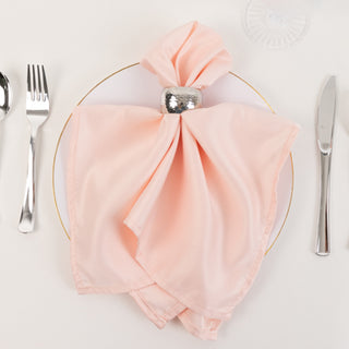 <span>Refined Blush Lamour Satin Cloth Napkins for Your Table Setting</span> <span>Refined Blush Lamour Satin Cloth Napkins for Your Table Setting</span>