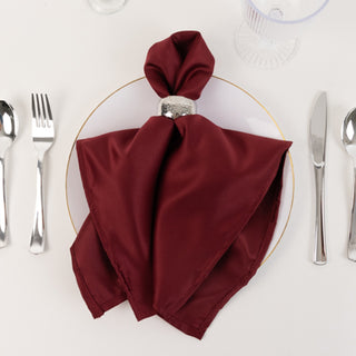 <span>Refined Burgundy Lamour Satin Cloth Napkins for Your Table Setting</span> <span>Refined Burgundy Lamour Satin Cloth Napkins for Your Table Setting</span>