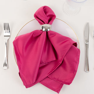 <span>Refined Fuchsia Lamour Satin Cloth Napkins for Your Table Setting</span> <span>Refined Fuchsia Lamour Satin Cloth Napkins for Your Table Setting</span>