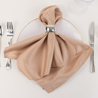 <span>Refined Nude Lamour Satin Cloth Napkins for Your Table Setting</span> <span>Refined Nude Lamour Satin Cloth Napkins for Your Table Setting</span>