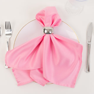 <span>Refined Pink Lamour Satin Cloth Napkins for Your Table Setting</span> <span>Refined Pink Lamour Satin Cloth Napkins for Your Table Setting</span>