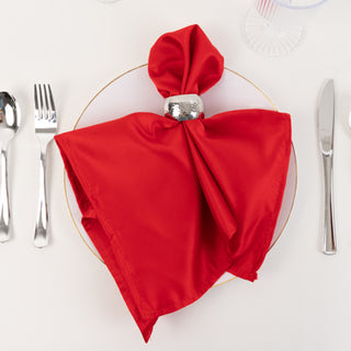 <span>Refined Red Lamour Satin Cloth Napkins for Your Table Setting</span> <span>Refined Red Lamour Satin Cloth Napkins for Your Table Setting</span>