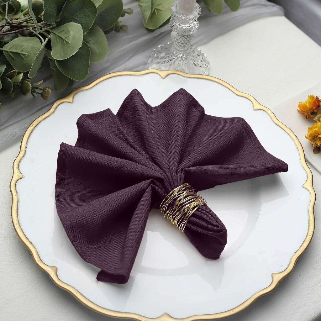 Eggplant Cloth Napkins Polyester 5 Pack