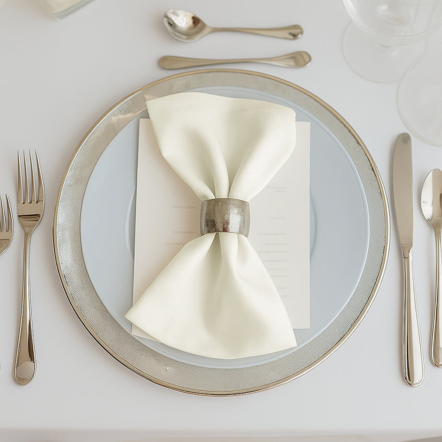 5 Pack Ivory Scuba Napkins – 17x17, Wrinkle-Free & Stain Resistant Cloth Napkins