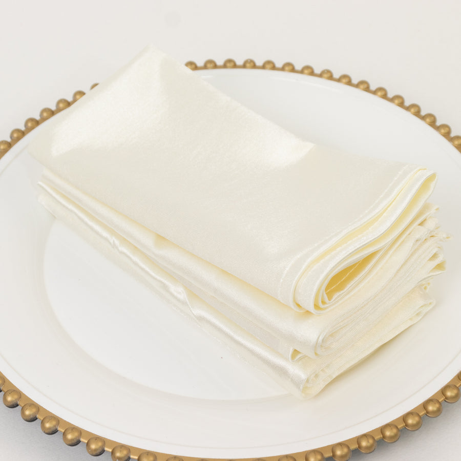 5 Pack Shimmer Pearl White Scuba Napkins – 17x17inch Wrinkle-Free