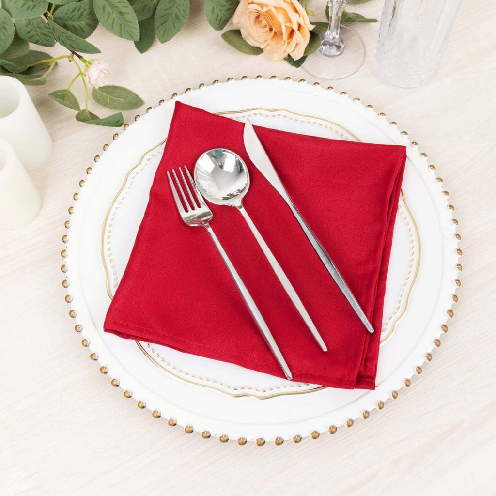 5 Pack Beige Seamless Cloth Dinner Napkins, Wrinkle Resistant Linen -  17x17