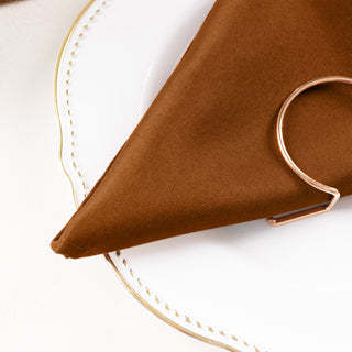Versatile and Stylish Cinnamon Brown Linen Napkins