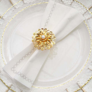 Daffodil Flower Buckle Napkin Holders in Gold Daffodil Flower Buckle Napkin Holders in Gold