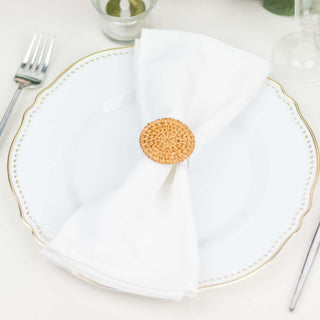 Natural Rustic Style Jute Rattan Napkin Rings Natural Rustic Style Jute Rattan Napkin Rings
