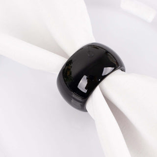 Add Elegance to Your Table with Shiny Metallic Black Acrylic Napkin Rings Add Elegance to Your Table with Shiny Metallic Black Acrylic Napkin Rings